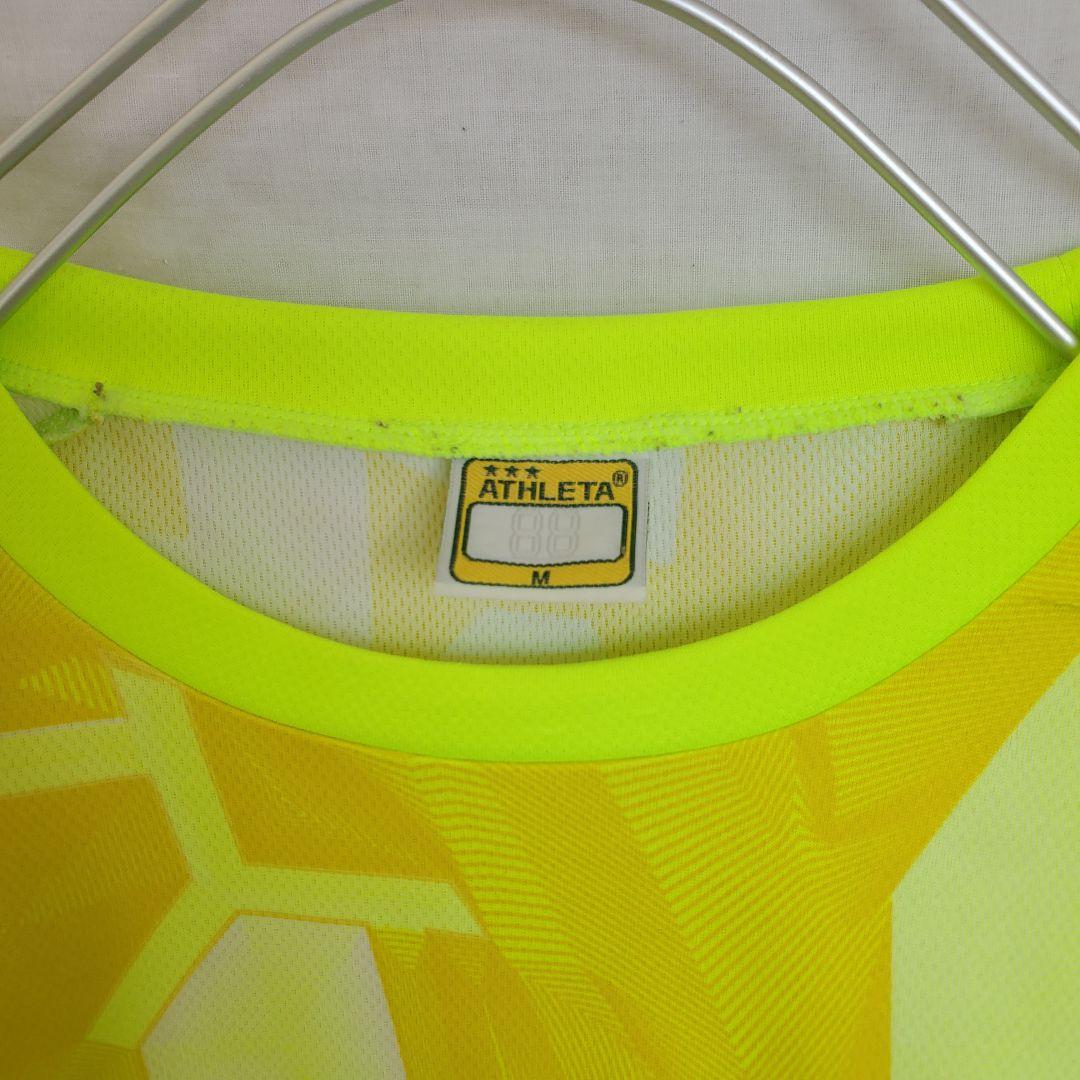 ATHLETA ネオンイエロー 長袖 ウェア ロンT 模様 柄 サッカー