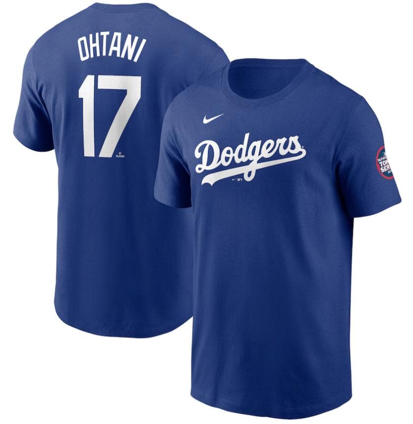 MLB東京シリーズ ドジャース 大谷翔平 ネーム＆ナンバーTシャツ　M ブルー