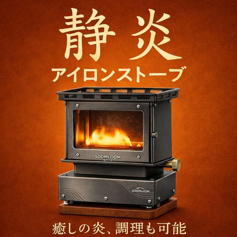 0402 新発売 軽量チタン調 アイロンストーブ 炎鑑賞 キャンプ 灯油 小型