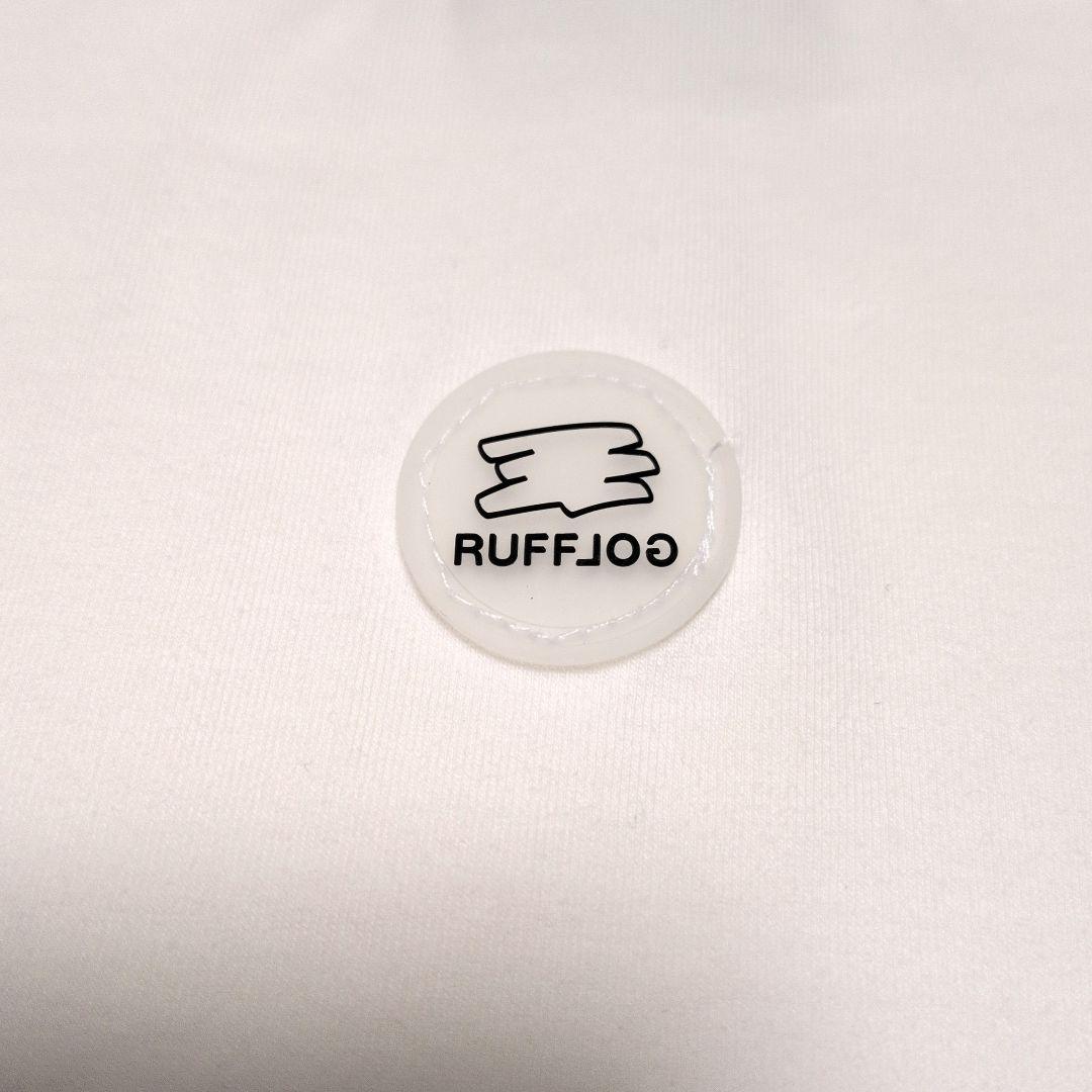 RUFFLOG ラフロッグ モックネックシャツ L デカロゴ 半袖 ホワイト