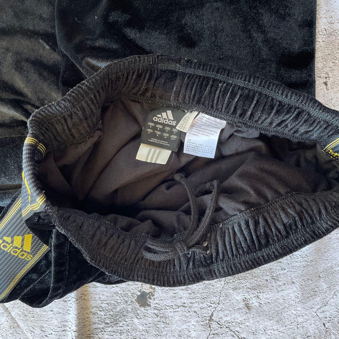 00s adidas ベルベット　ベロア　ジャージ　セットアップ ブラック