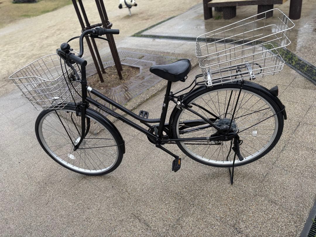 にしほ さん専用新品タイヤの前後ステンレス製籠付きお買い物仕様軽快車(27㌅)