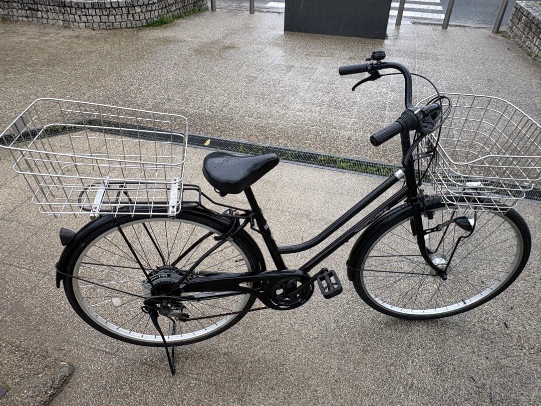 にしほ さん専用新品タイヤの前後ステンレス製籠付きお買い物仕様軽快車(27㌅)
