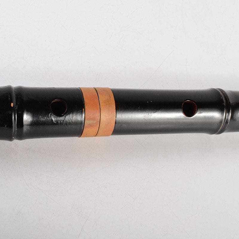 和楽器　木管楽器　岡見周二作　尺八　縦笛　仕覆付　共布共箱　V　R8534H