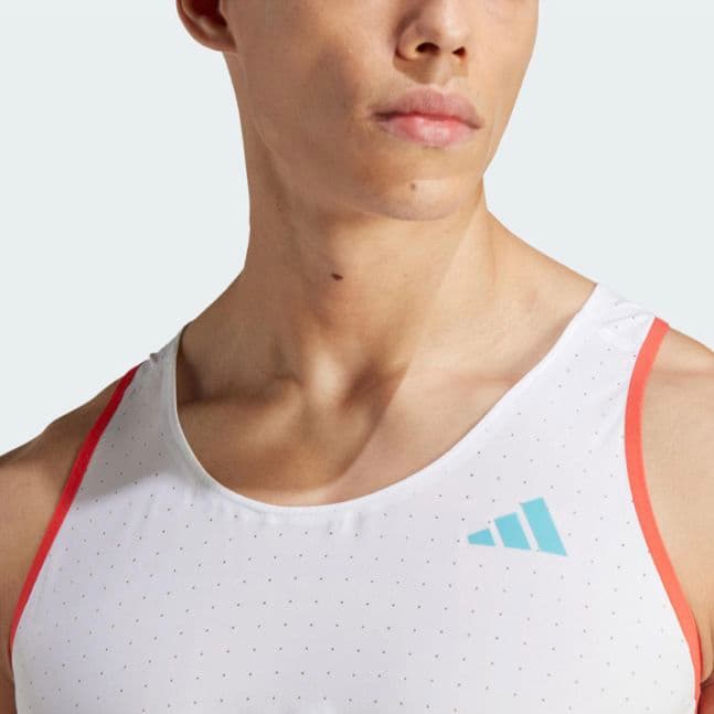 ■adidas ADIZERO シングレット 白M ランニング タンクトップ■