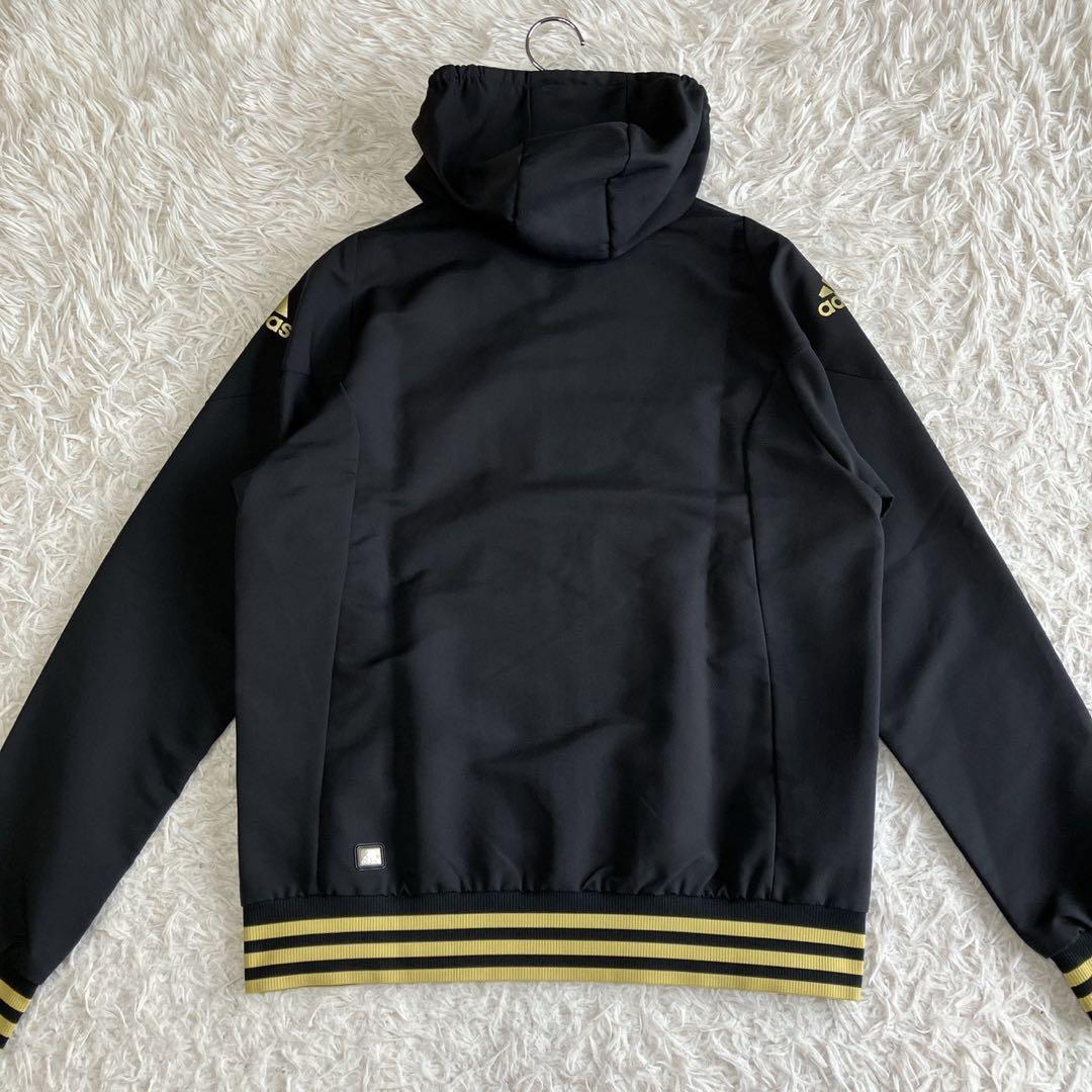 ◎極美品 アディダス 人気の黒×金 ジャージ上下セット L スポーツカジュアル
