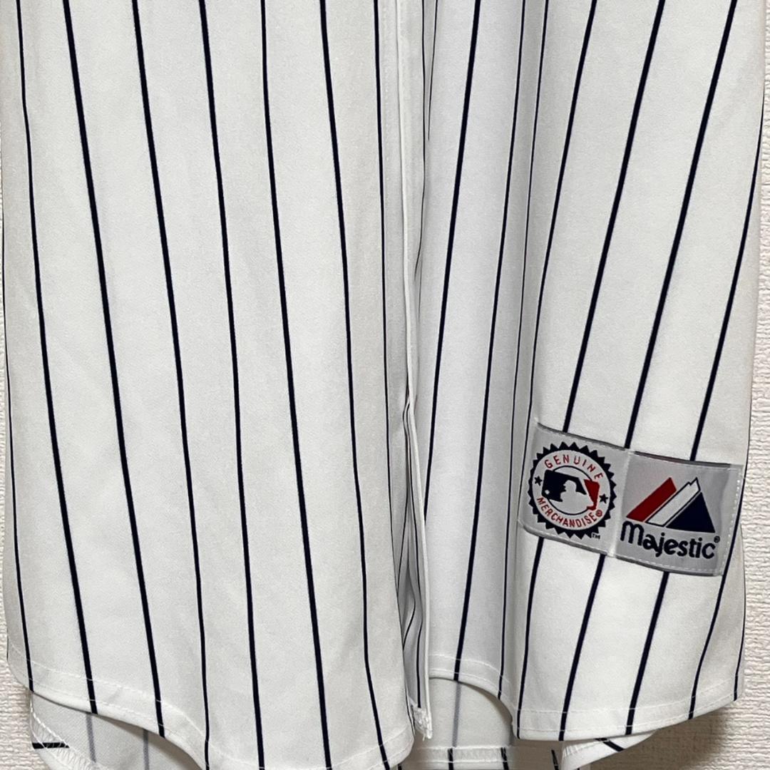 55番 USA製 MLB Majestic ヤンキース ベースボールシャツ 松井