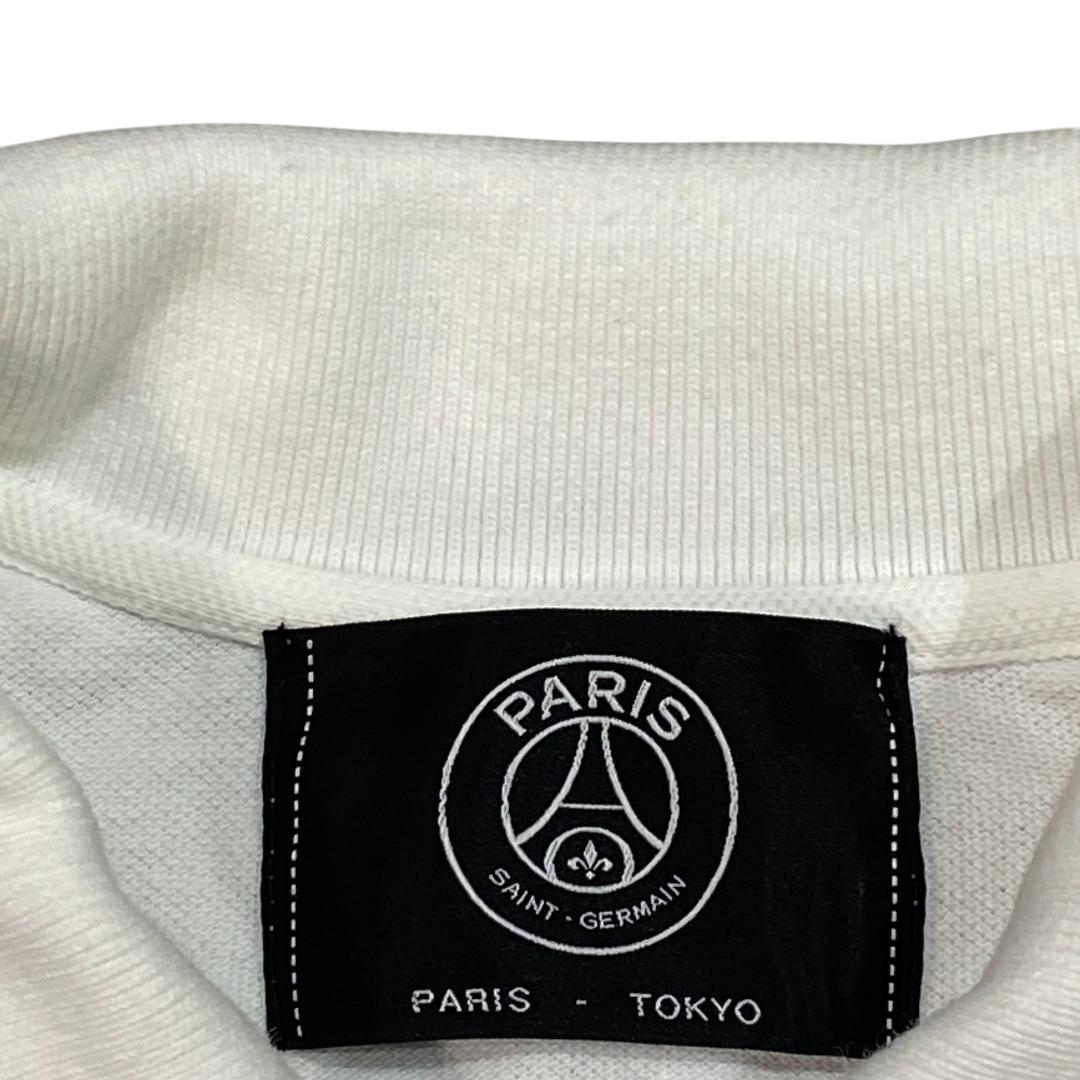 PSG パリサンジェルマン 半袖ポロシャツ M ホワイト ゴルフ サッカー 刺繍