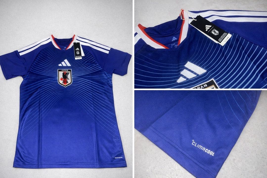 adidas 日本代表 サッカーシャツ 青　Mサイズ