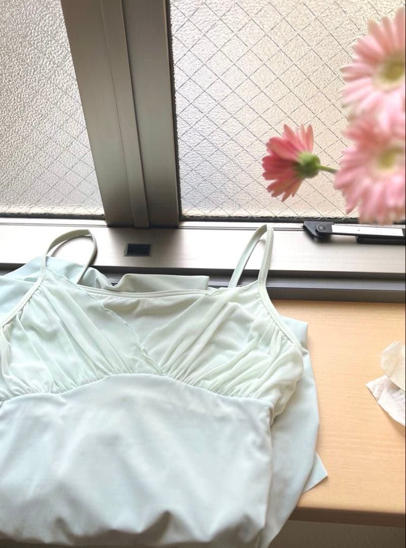 Chacott 薄いグリーン　スカート付レオタードL