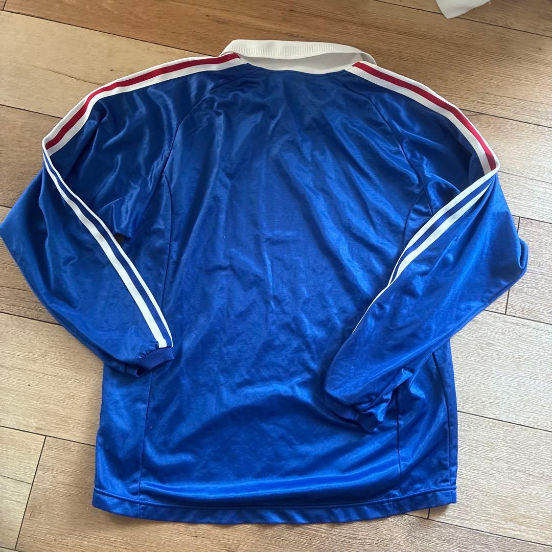 adidasトリコロールラインロングスリーブシャツL日本製