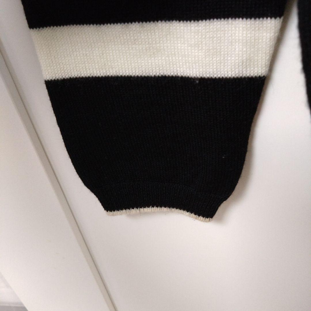 LANVIN SPORT (ランバン)黒白ストライプゴルフニットセーター