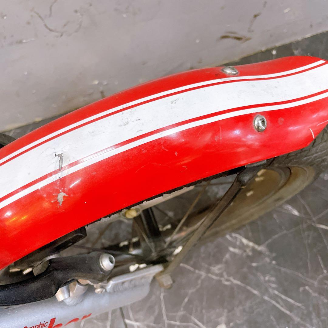 【919】アウトレット バイク風 子供車 Number レッド 補助輪付き