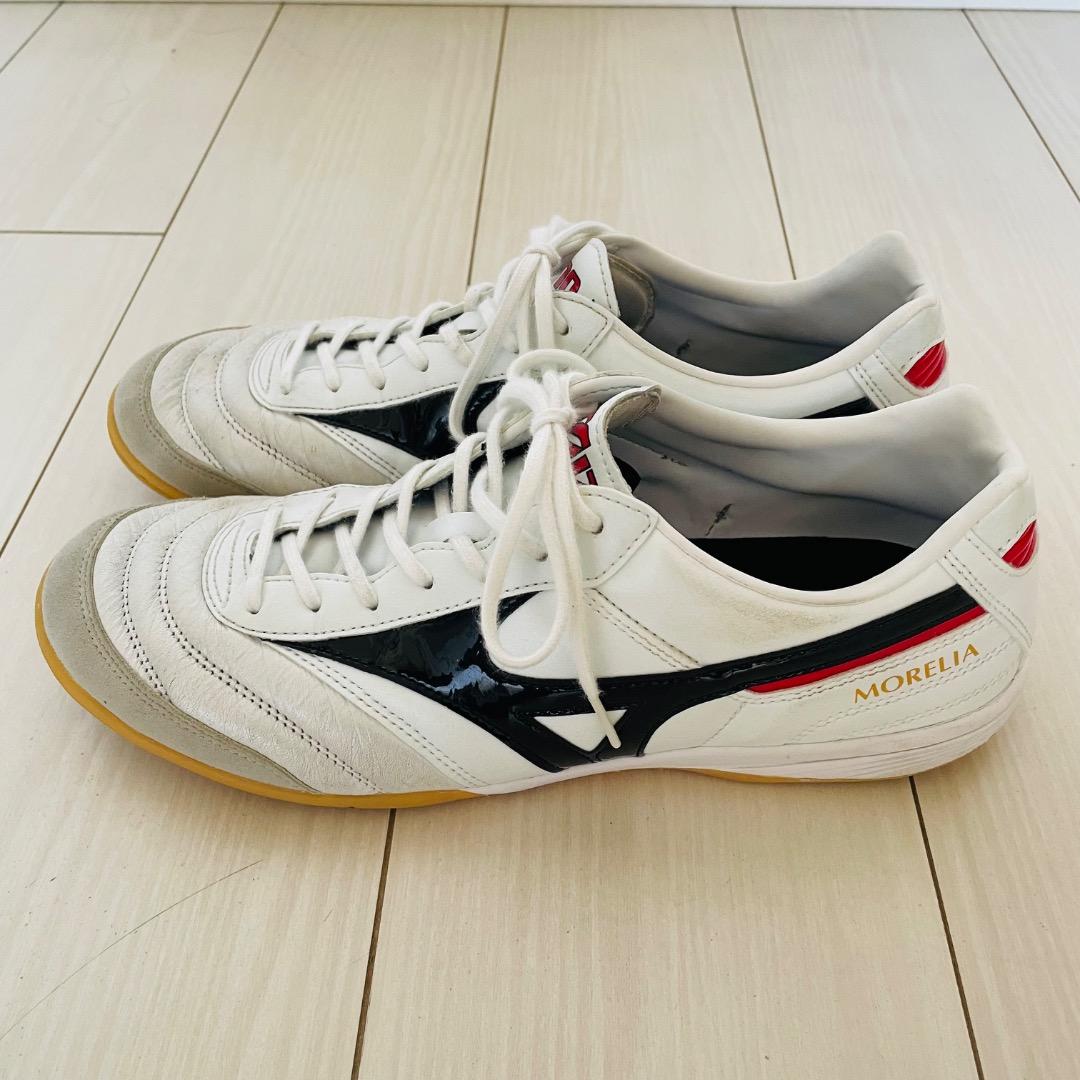 MIZUNO モレリア IN フットサル カンガルー革 白黒 28.0cm