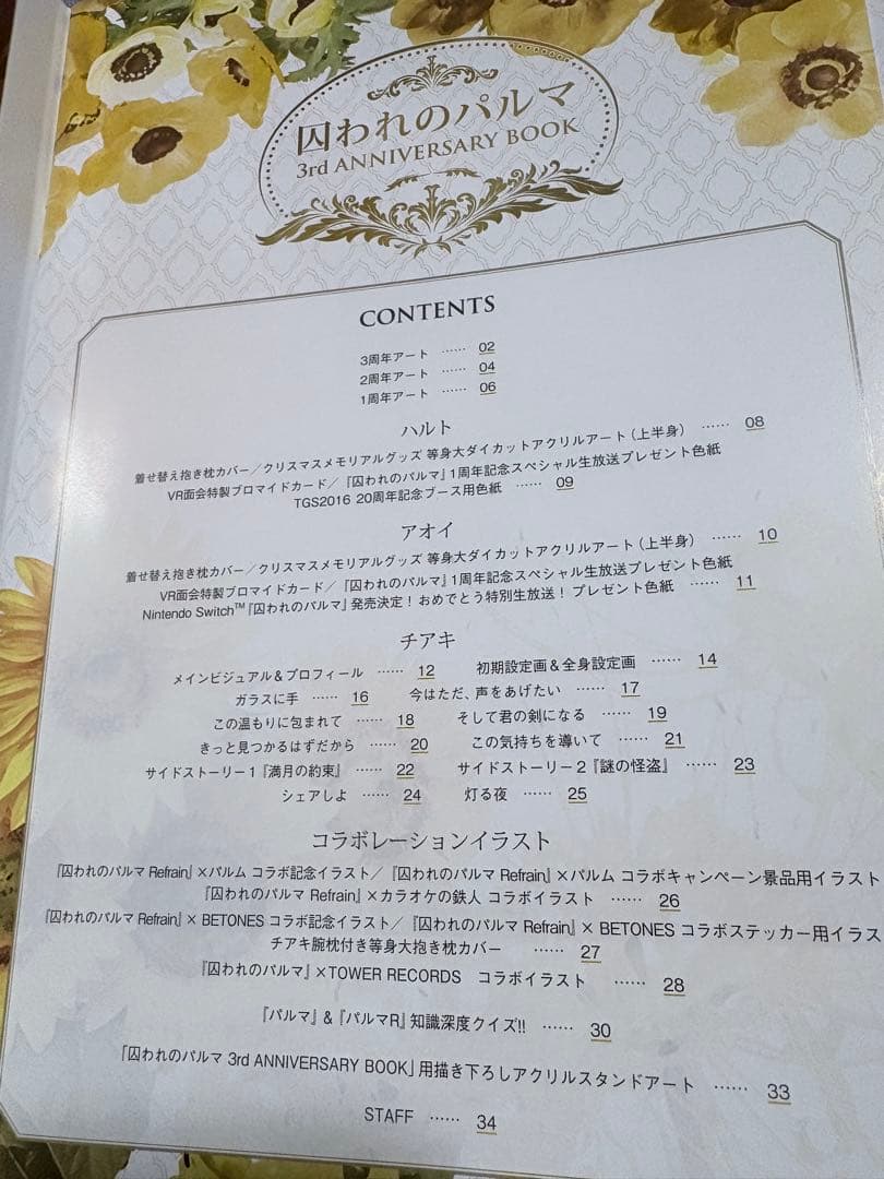 ☆希少☆囚われのパルマ 3rd ANNIVERSARY BOOK少々難アリ