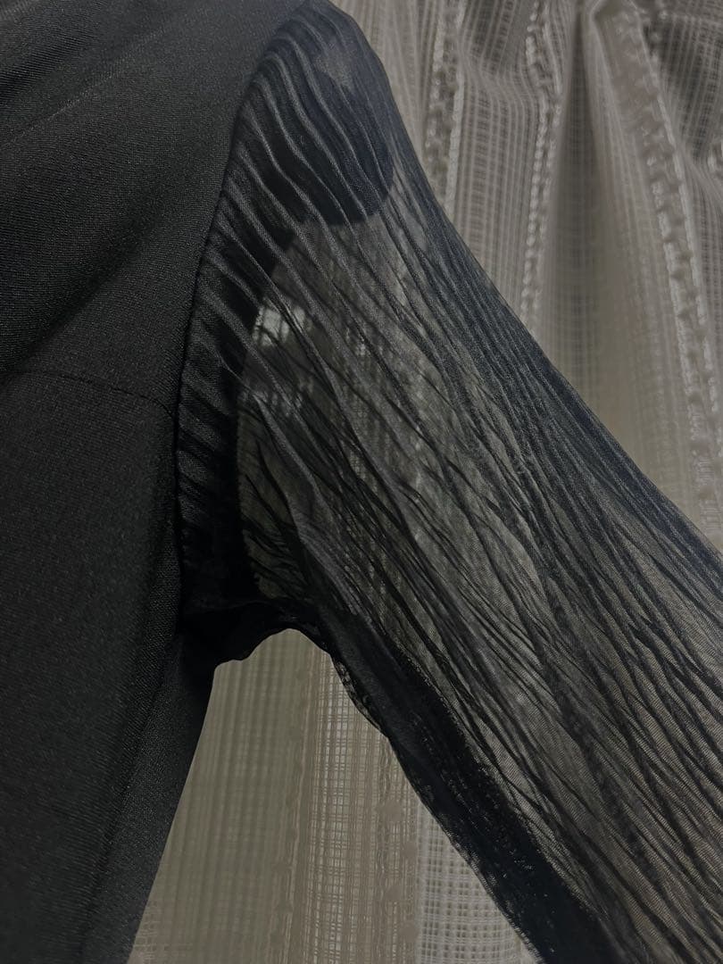 【美品】未使用に近い！社交ダンス　袖シフォン使いトップス