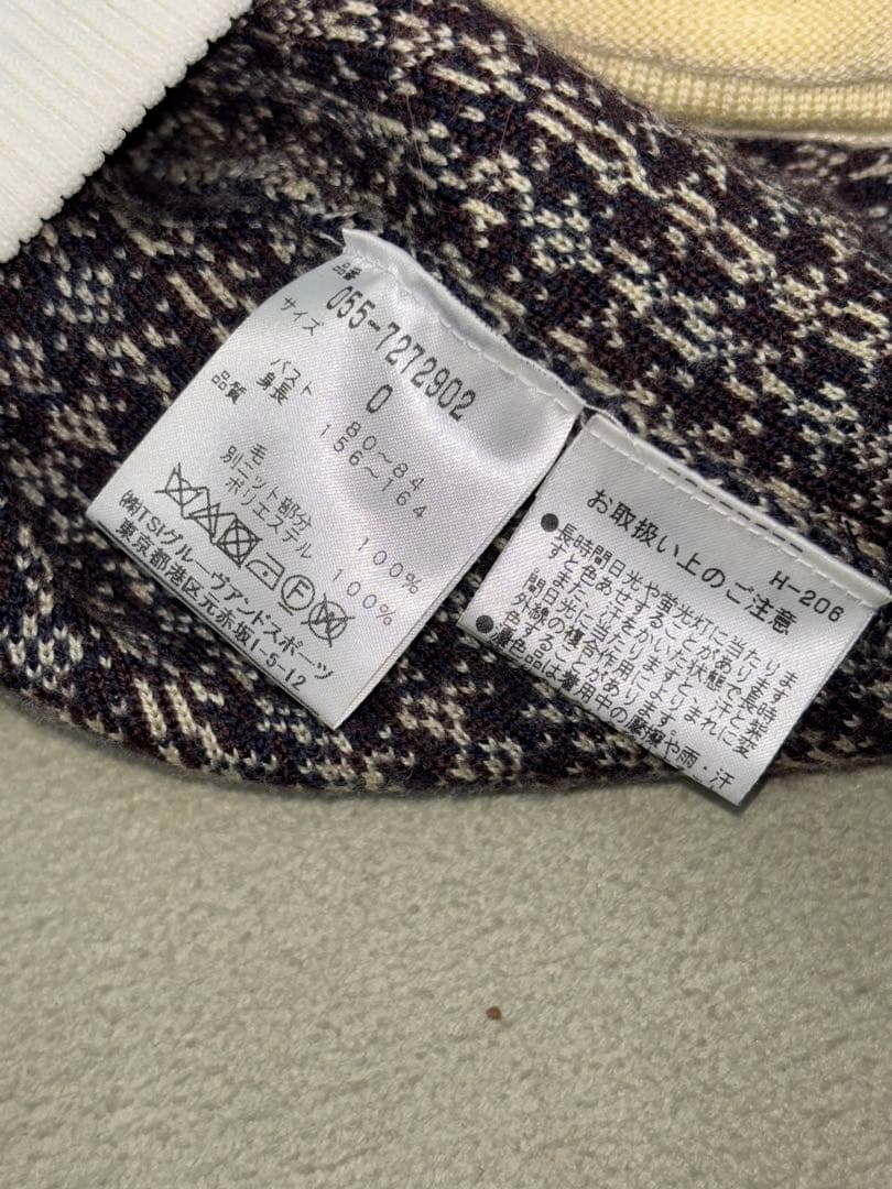 （美品）パーリーゲイツ、チェック柄、ニット素材、シップパーカー、サイズ0