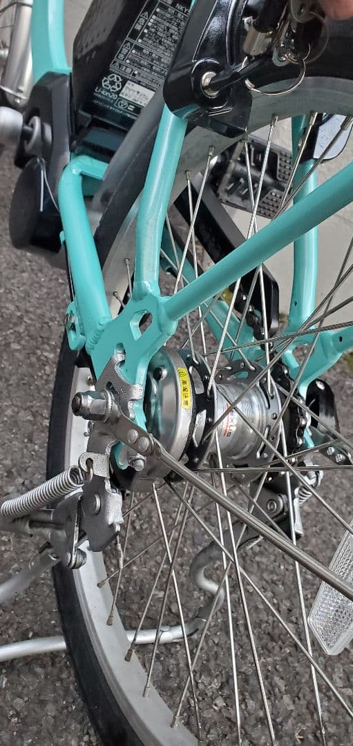 電動アシスト自転車Vivi SL20 20インチミント前カゴ付 保証書あり 美品