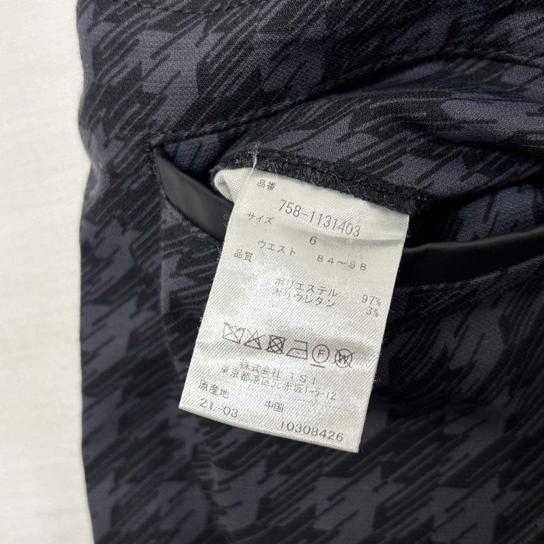 美品 マスターニーエディション ゴルフ パンツ 6 LL 黒 グレー 千鳥格子