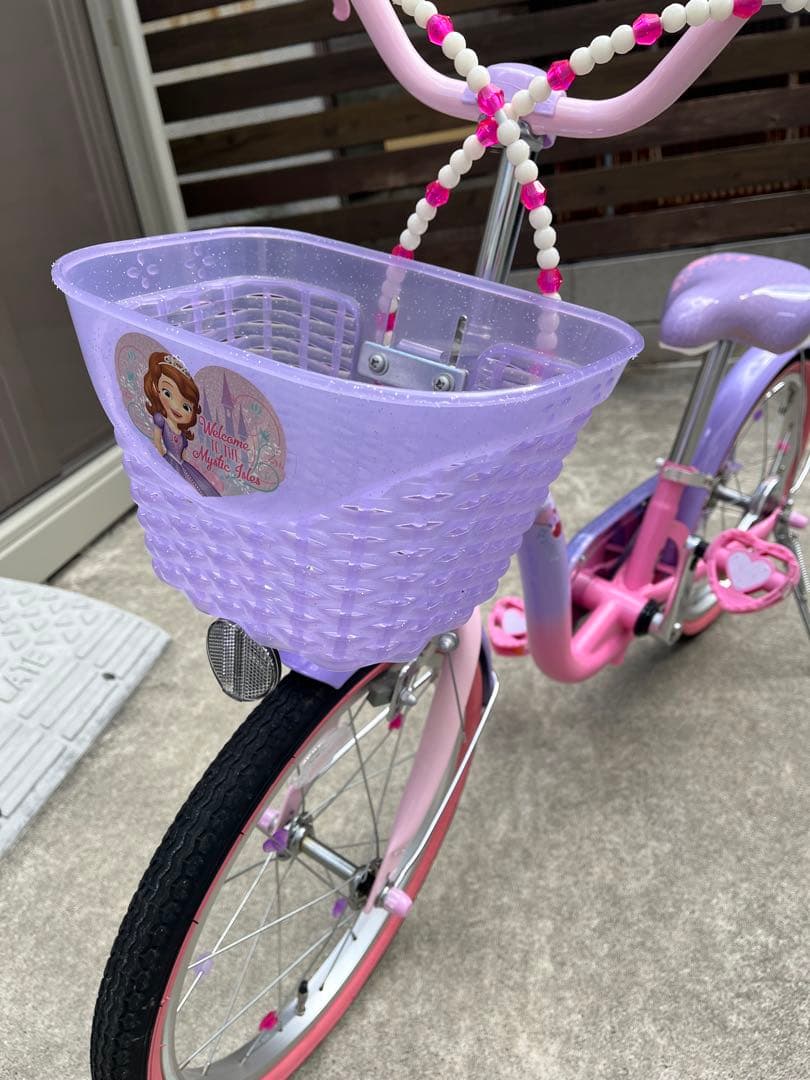 子供用自転車 18インチ　紫色 プリンセスソフィア　(ソフィアヘルメットセット)