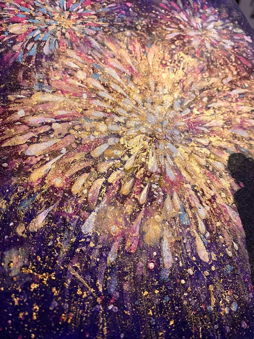 【原画・一点物】花火｜江川史織作|金箔使用｜日本画｜インテリア　アート