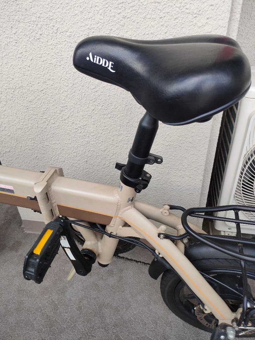 AiDDE：折畳み電動アシスト自転車_14インチ/後輪パンク/送料込/おまけ付