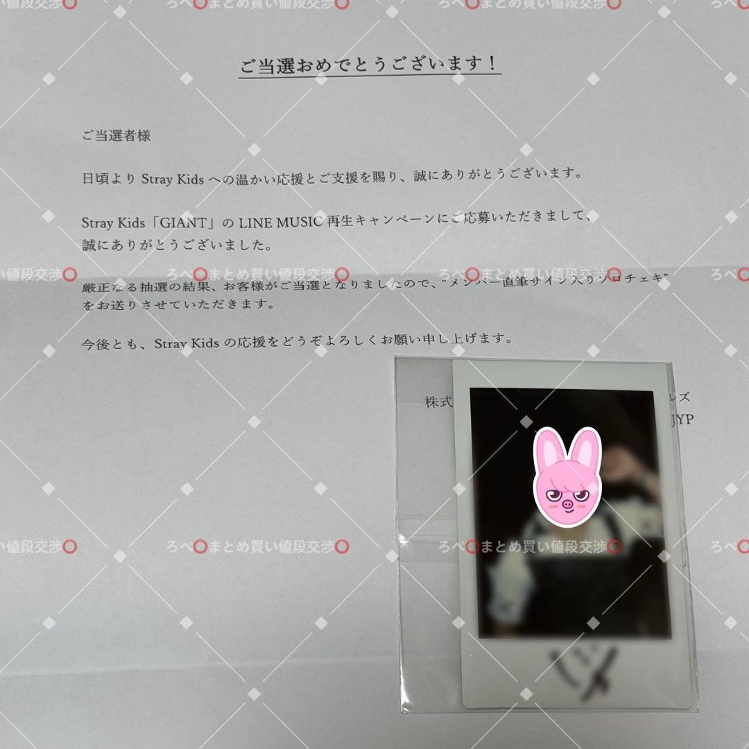 straykids チャンビン ビニ 直筆サイン チェキ 未公開 ポラロイド