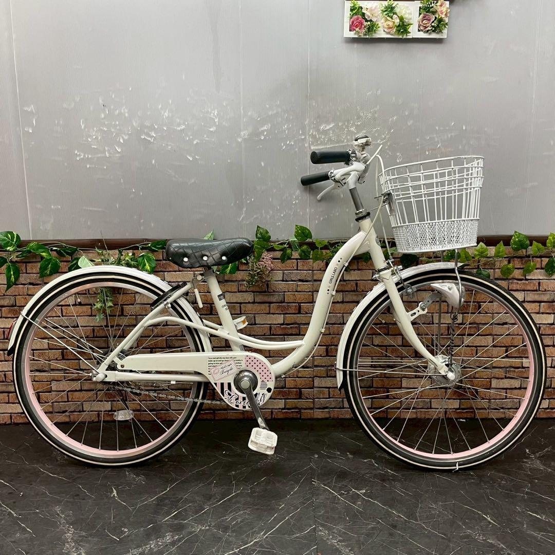 【134】子供用自転車 子供車 GIRLS LABO ホワイト 22インチ
