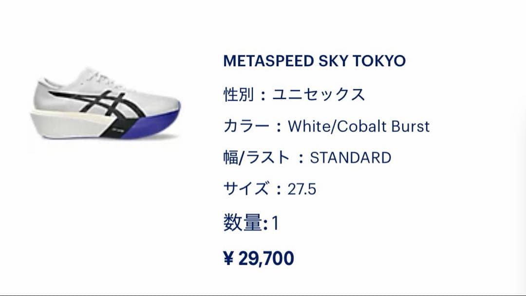 【美品】asics SPEED SKY TOKYO 27.5cm