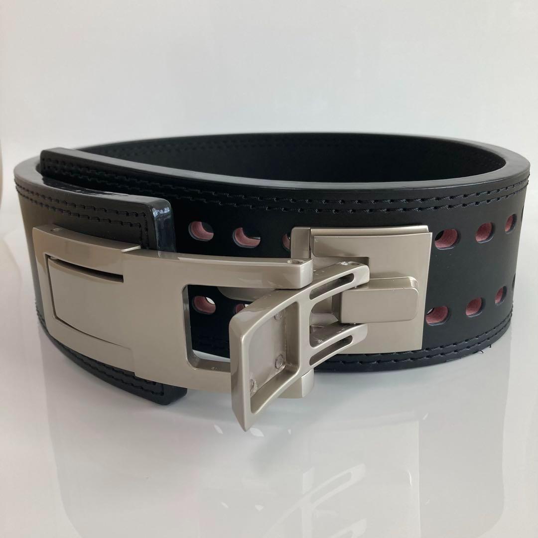 新品 パワーベルト レバーアクション Sサイズ ワンタッチ可変式　黒×シルバー