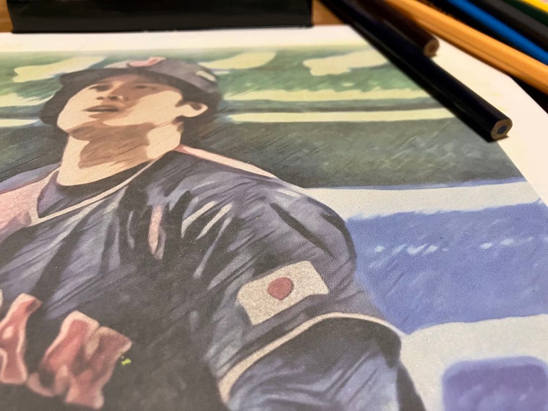 パステル画3 額装品　額縁寸法32.7cm×44.5cm　カラー着色　定款付