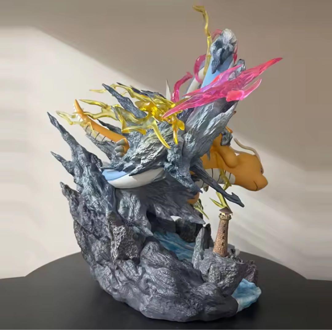 ポケモン カイリュー 三代進化系 ジオラマGK 発光装飾品モデル 約30cm 竜