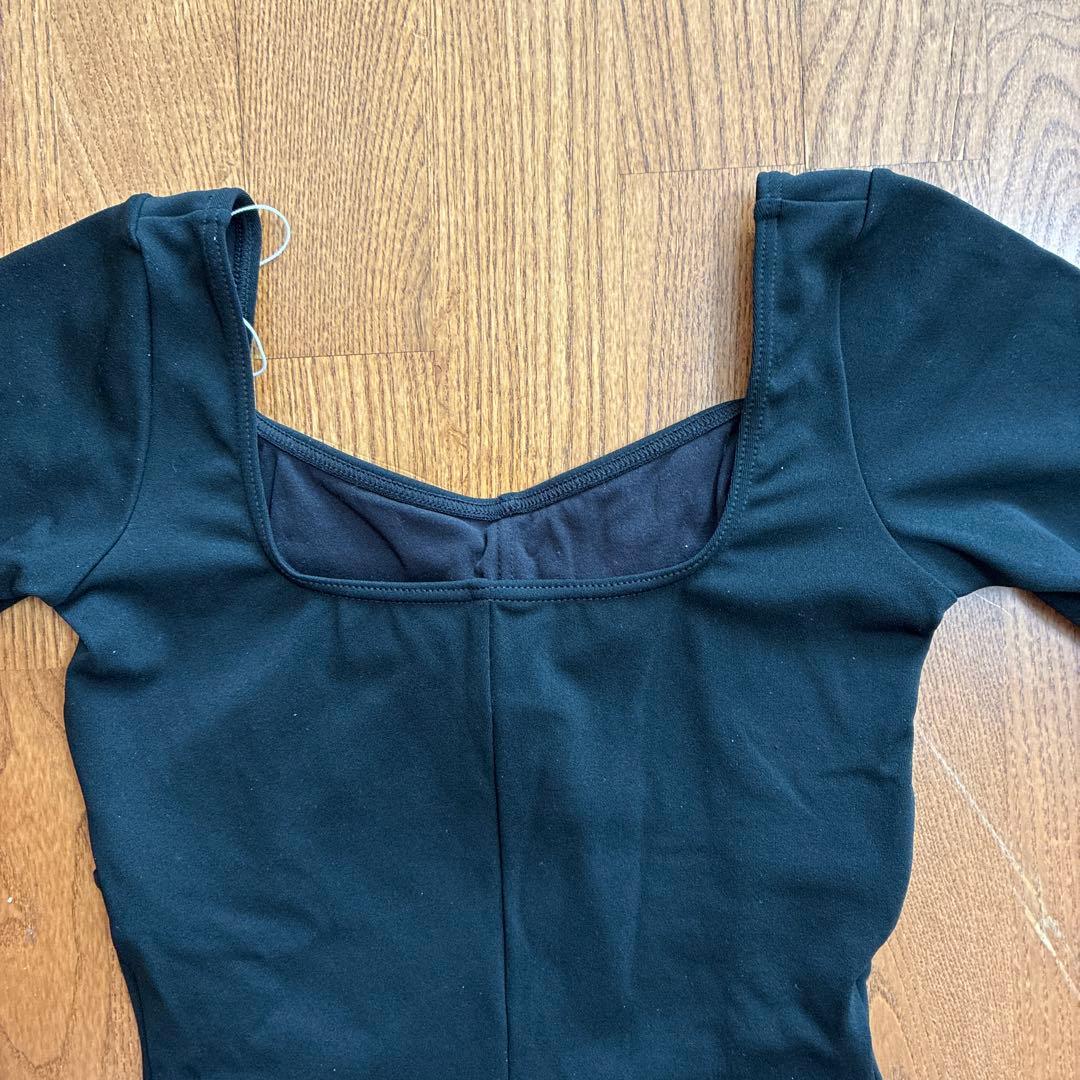 新品未使用【Chacott】 ハーフスリーブレオタード 大人M ／ブラック