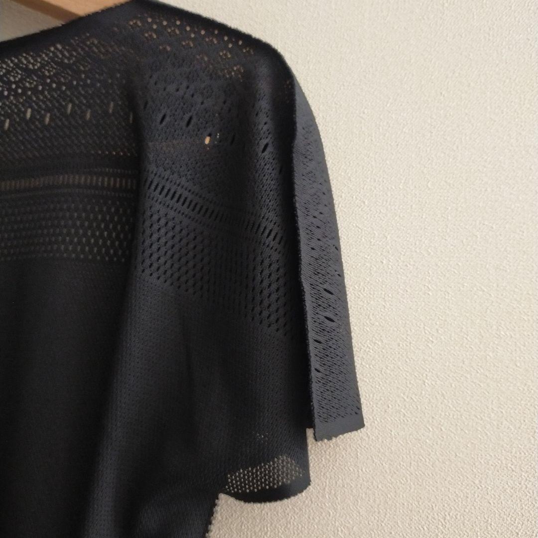 チャコット レースニット　カシュクールワンピース　黒　Mサイズ