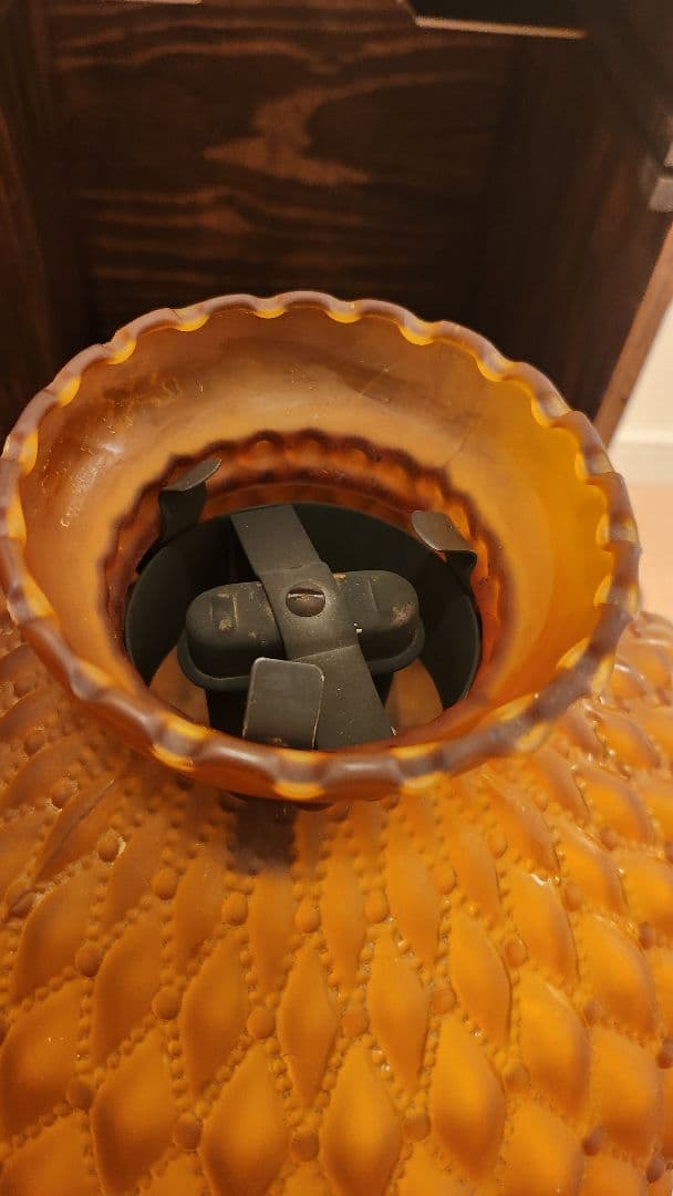 アンバーテーブルランプ　ヴィンテージ　ケース付き