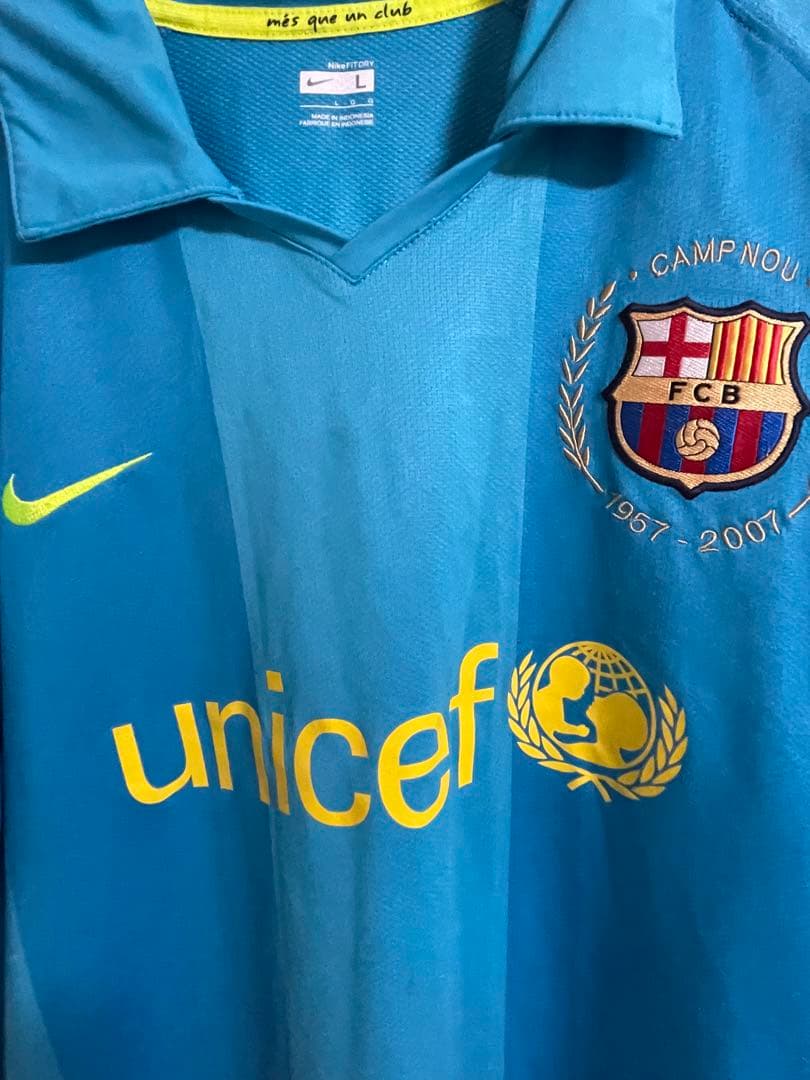 希少　FCバルセロナ　07-08 カンプノウ50周年記念　メッシ19番　ブルーL