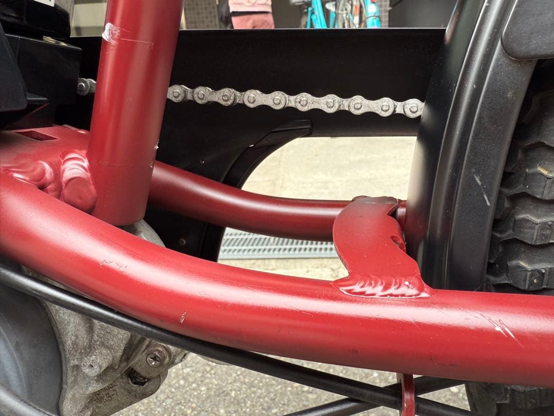 大阪府　子供乗せ　パナソニック　 電動アシスト自転車 赤 チャイルドシート付き