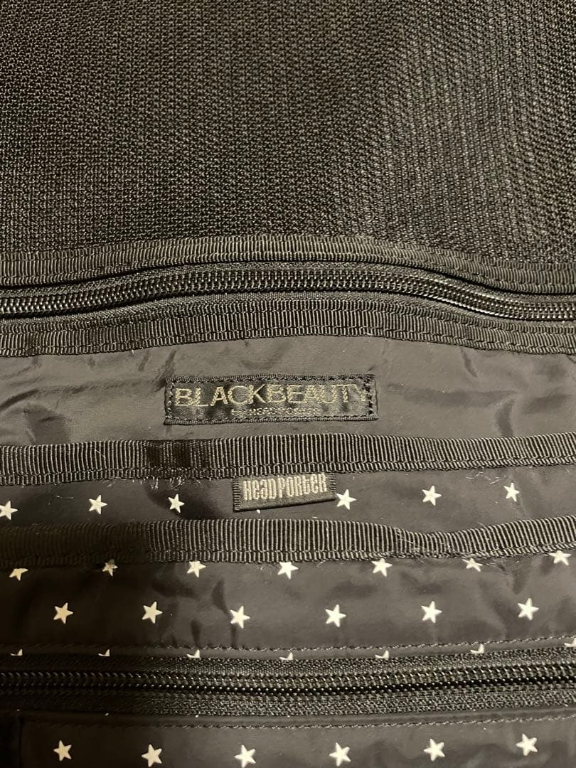 HEAD PORTER ブラックビューティー　星柄メッセンジャーバッグ