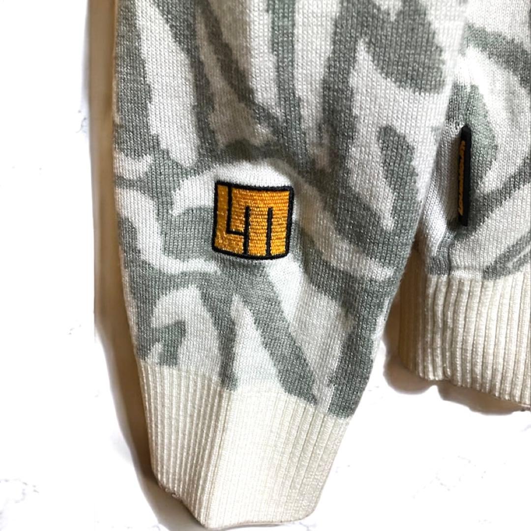 LOUDMOUTH ラウドマウス ゼブラ柄 ハーフジップセーター ニット XL