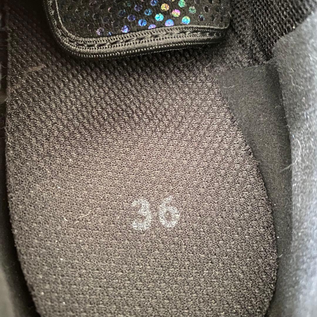 社交ダンス シューズ ラテンシューズ 36 黒 ラメ