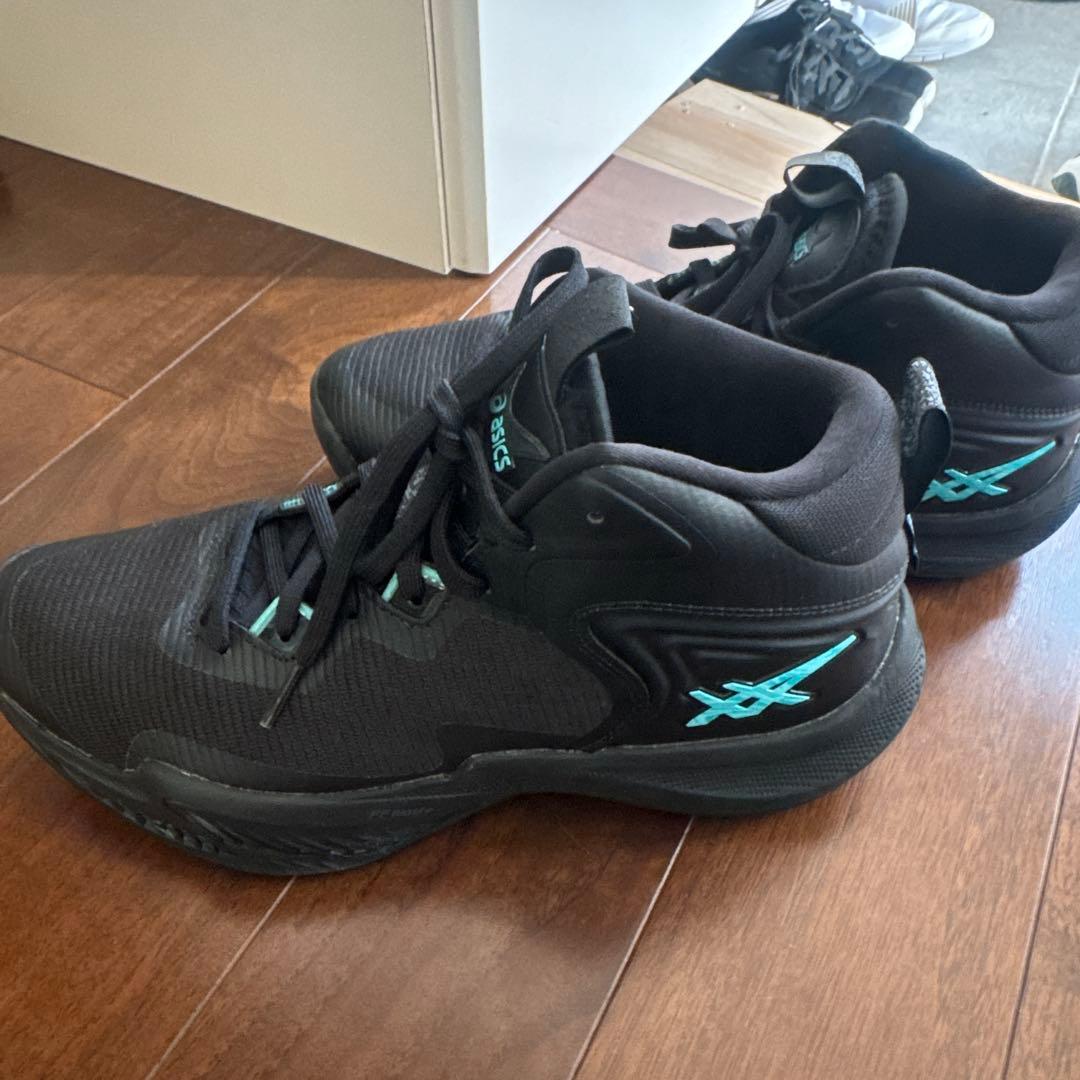 も*K様 ASICS バスケット シューズ ブラック/アイスミント25.5