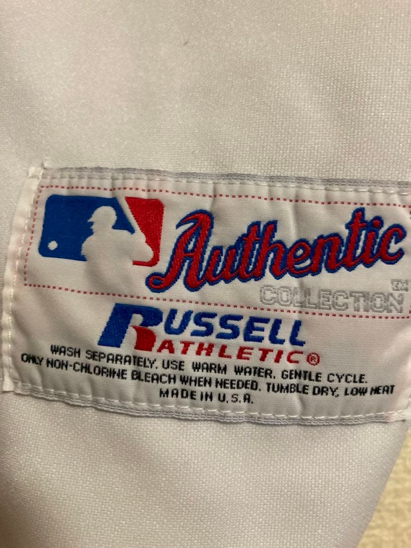 希少90sRUSSELL MLB公式ベースボールシャツRED SOX　USA製