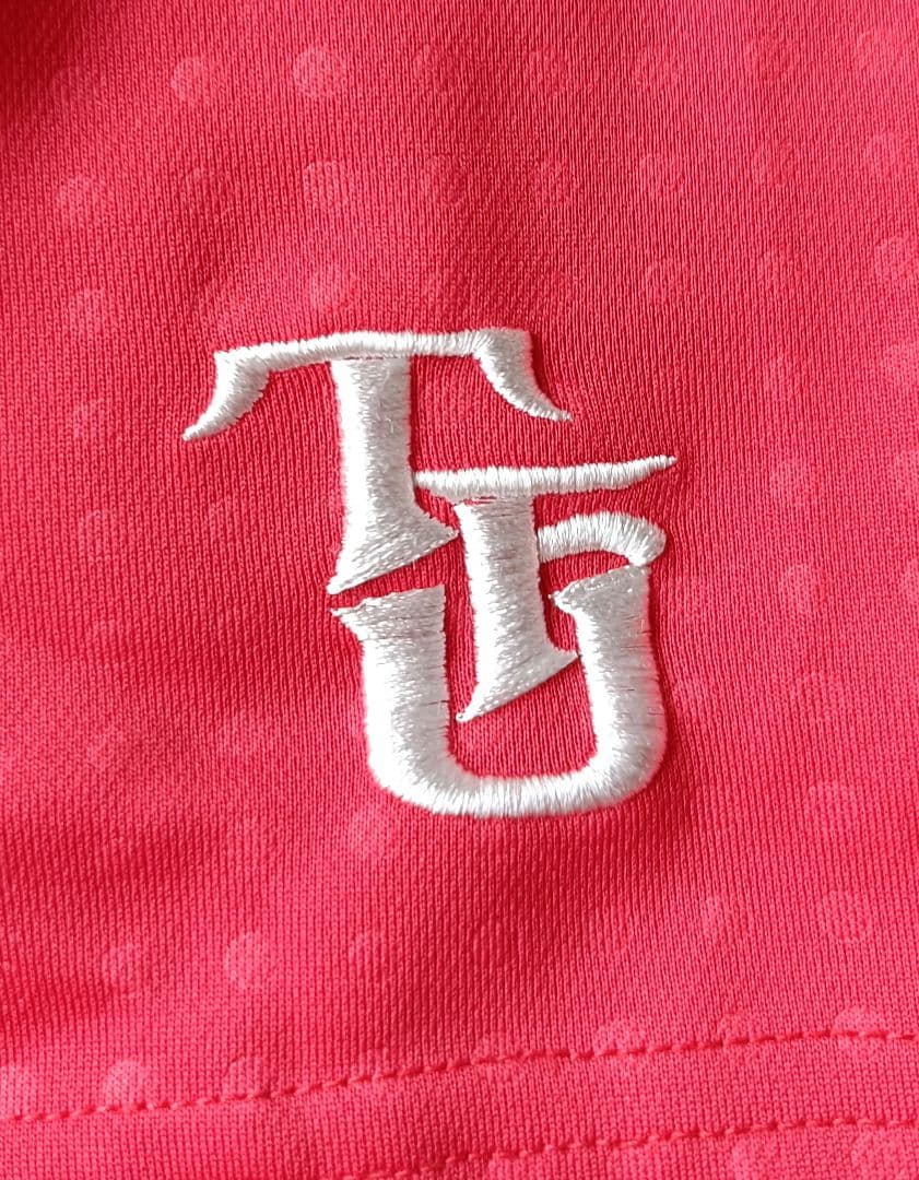 スリクソン 東北福祉大学 ゴルフ部 デザイン ポロシャツ 赤 LL 中古
