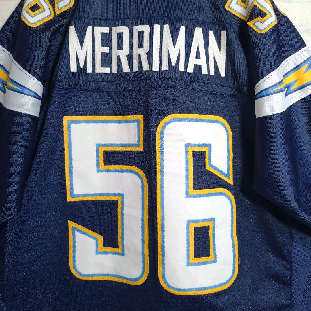 リーボック★NFL チャージャーズ メリマン アメフト ゲームシャツ 紺 XL