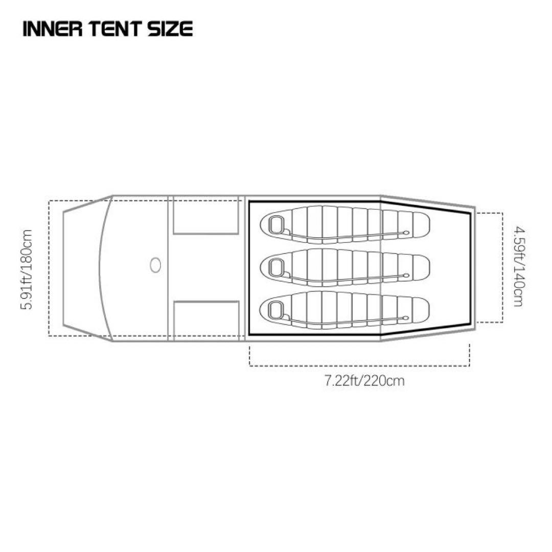 POMOLY Openvista 3 TPU 煙突穴付き 2~3人用試し張りのみ