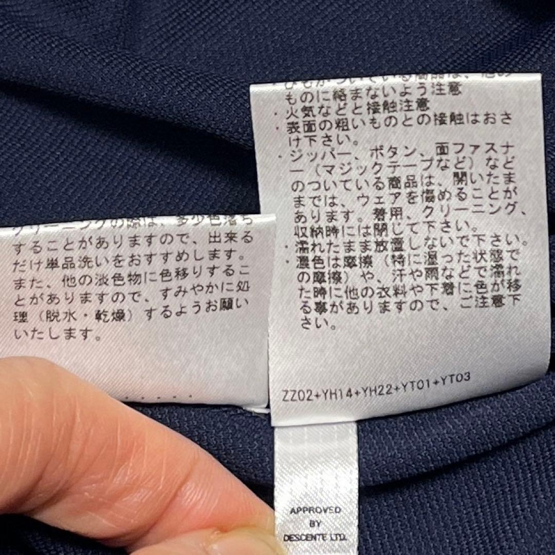【LANVIN SPORT】長袖　ポロシャツ M 紺赤白　飾りボタン　ゴルフ