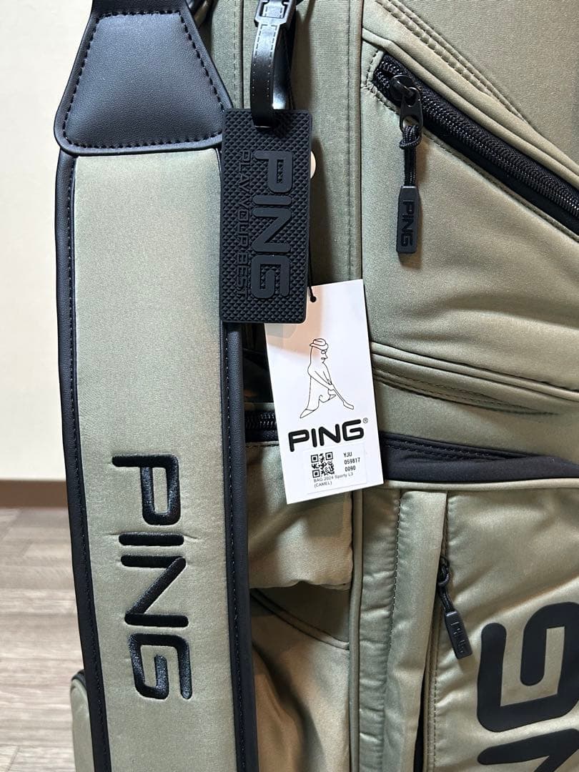 PING 自立式キャディバッグ　未使用品　10ポケットで収納力抜群！カーキ色