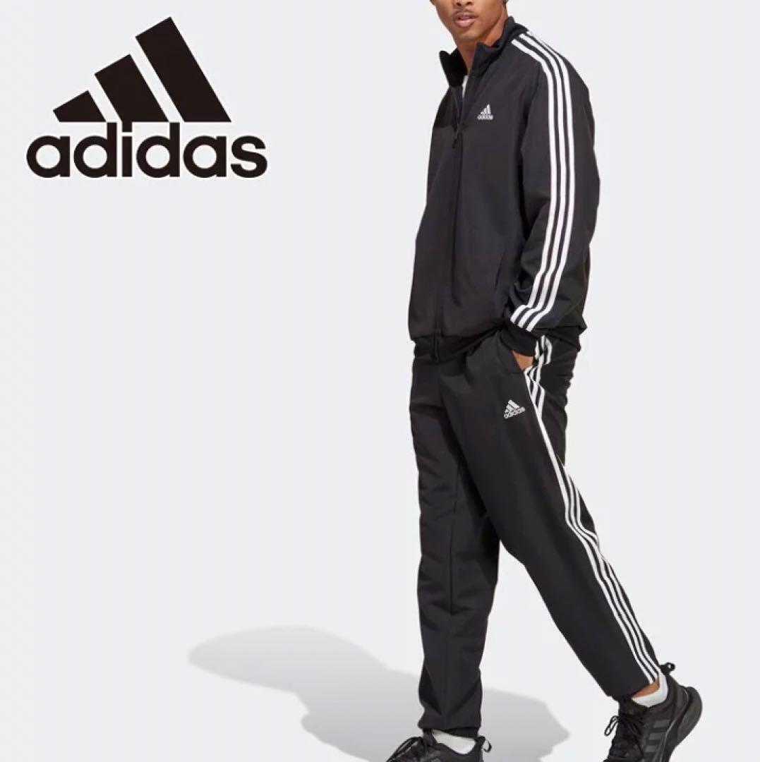 【adidas/アディダス】スリーストライプス ウーブントラックスーツ・XL・黒