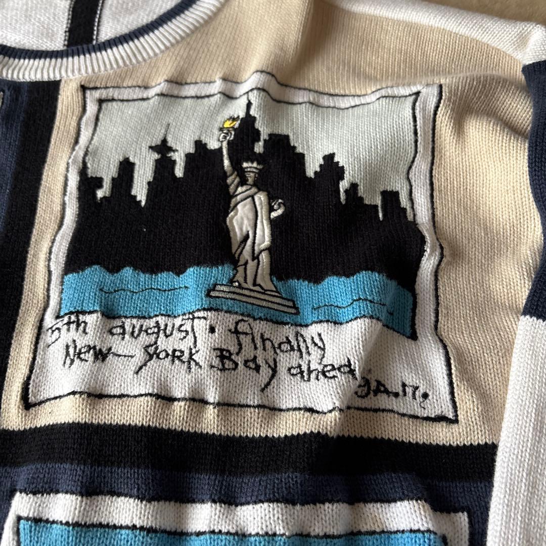 カステルバンジャック観光地刺繍 ニットセーター Lサイズ