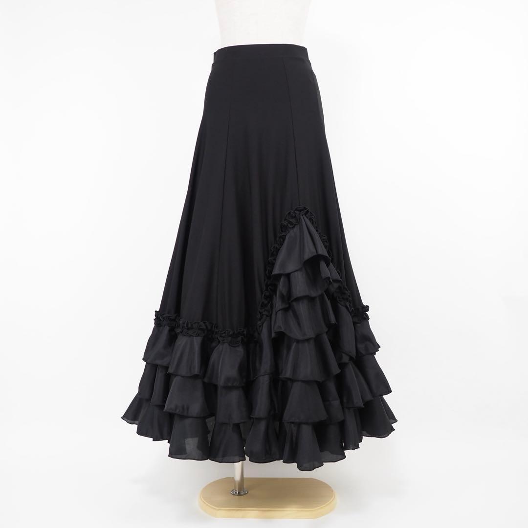 フラメンコ　ファルダ　新品　黒　レッスンファルダ　フラメンコ衣装　Leirena